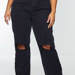 Black Distressed Women's Jeans PLT Plus